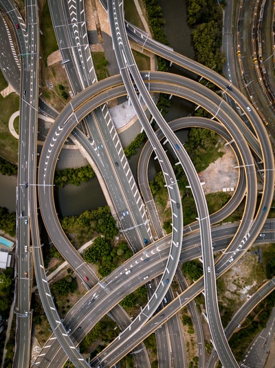 航空摄影中的混凝土道路